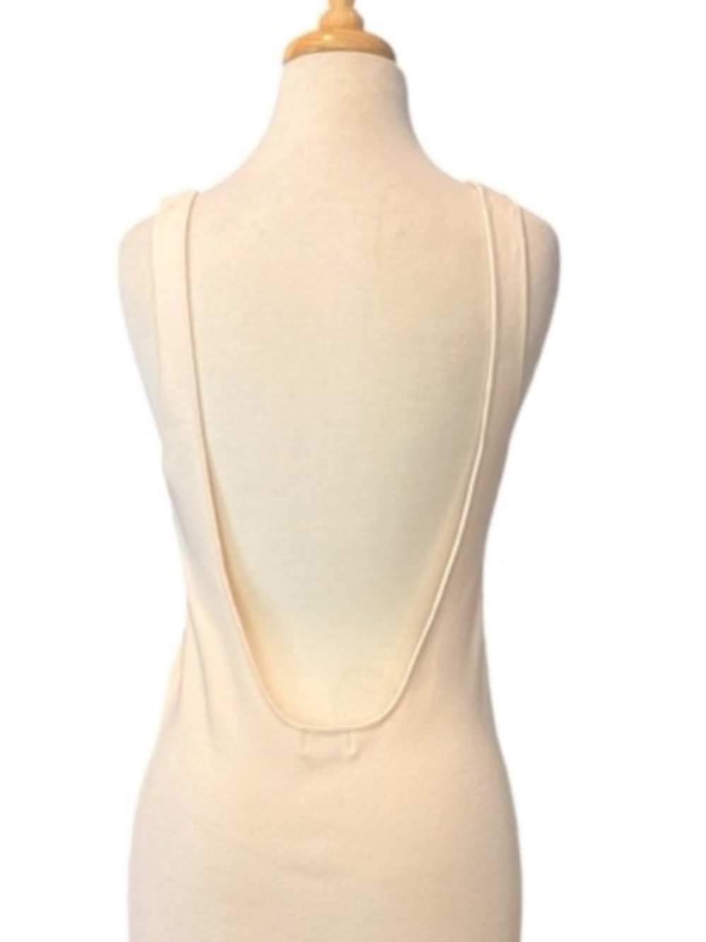 MESHKI Amara Scoop Neck Low Back Knit Maxi Dress Cream Size Medium NWOT - Picture 4 of 13